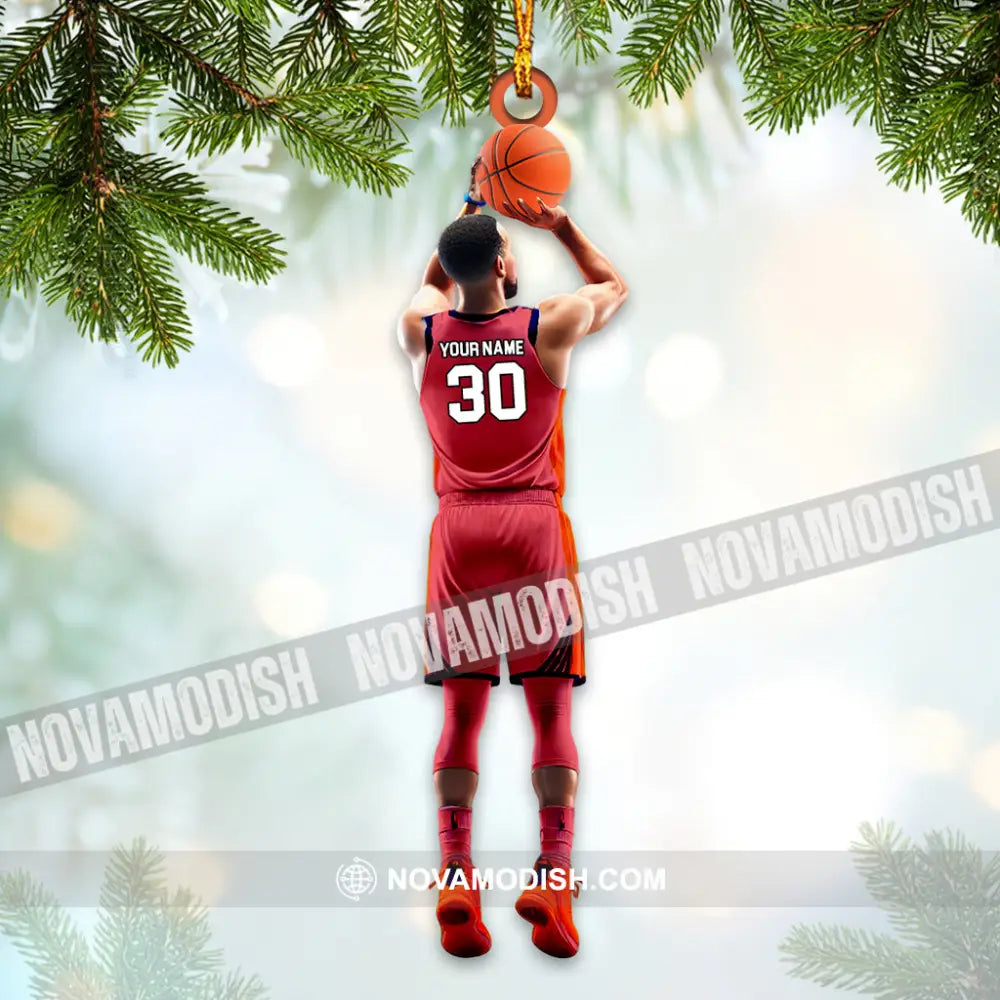 Custom Name And Number Basketball Ornament Christmas Gift Decoration