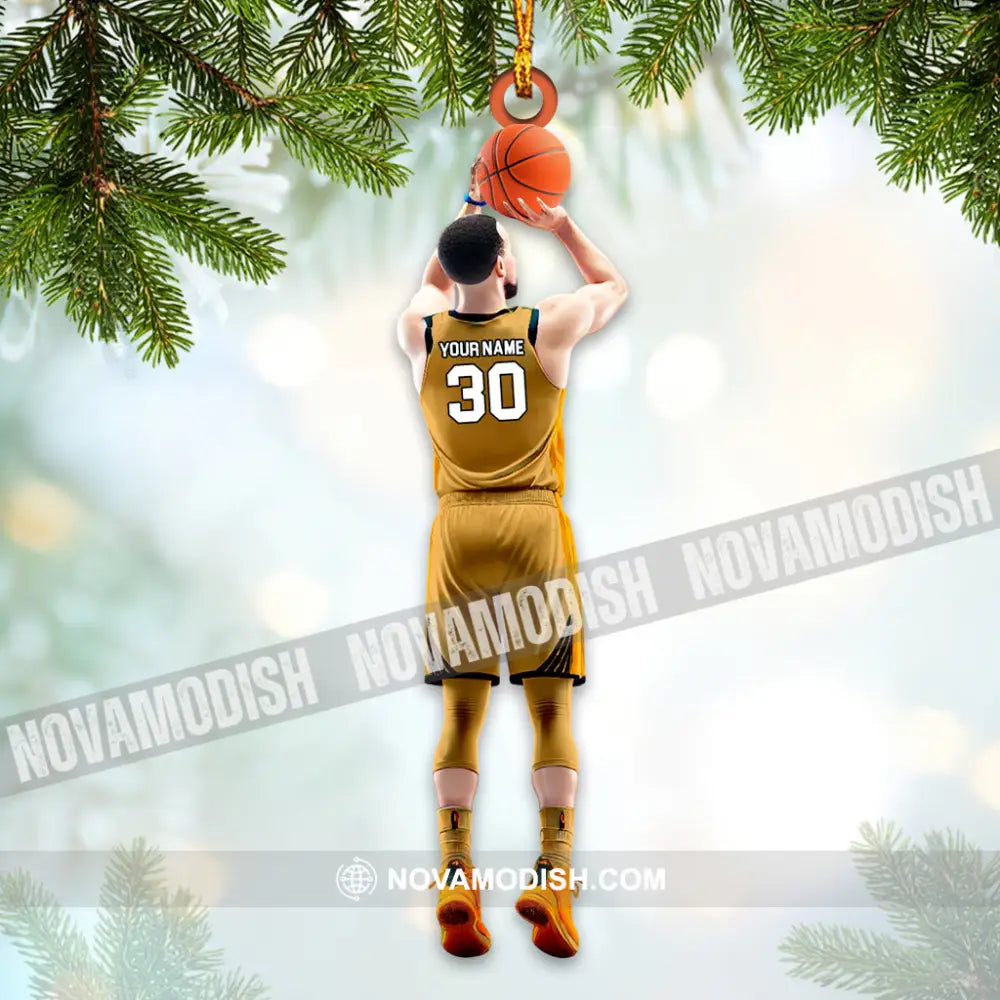 Custom Name And Number Basketball Ornament Christmas Gift Decoration