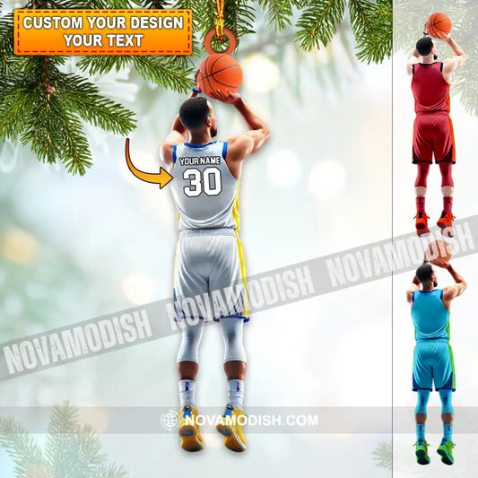 Custom Name And Number Basketball Ornament Christmas Gift Decoration