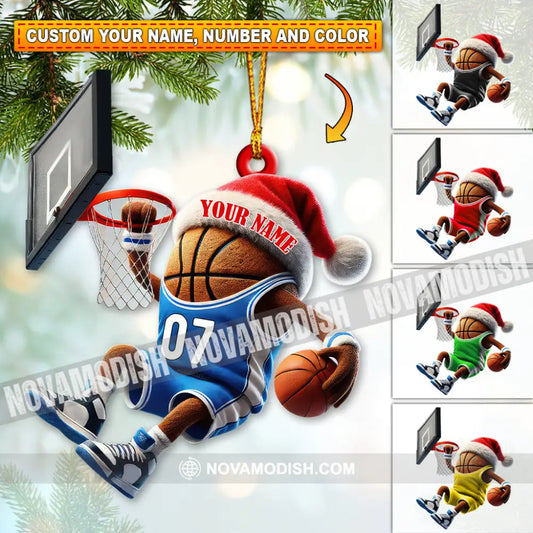 Custom Name And Number Basketball Ornament Team Christmas Gift