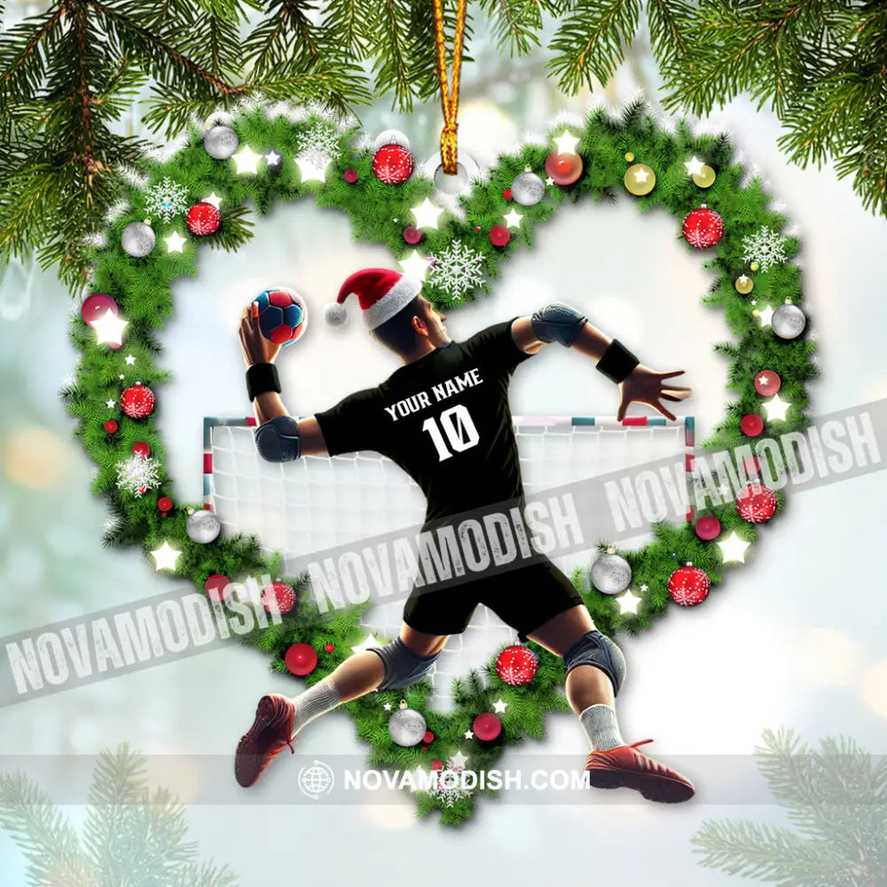 Custom Name and Number Handball Ornament Christmas Gift for Handball Lover - Ornament