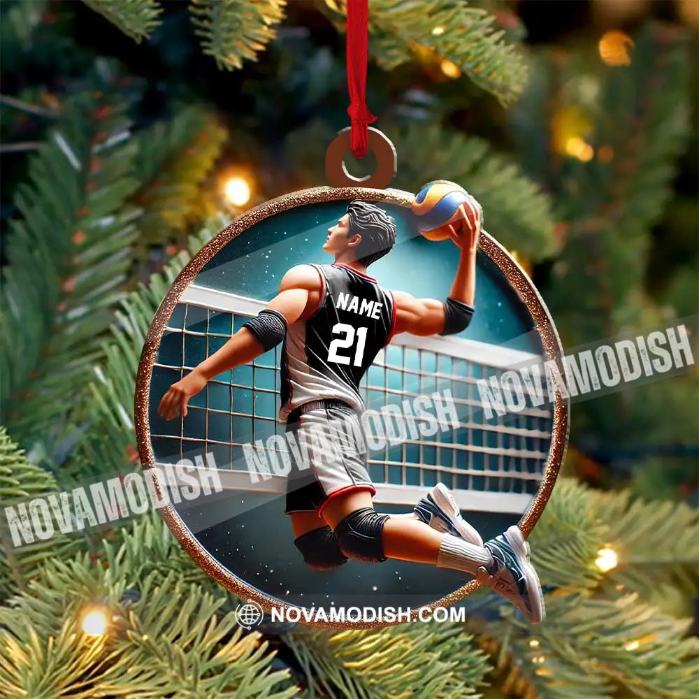 Custom Name And Number Handball Ornament Christmas Gift For Lover 3.54’’ / 1