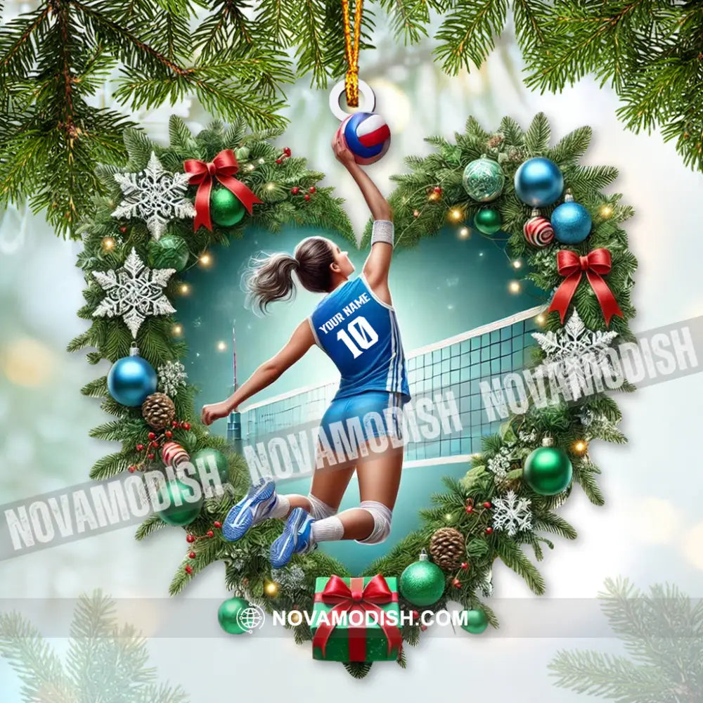 Custom Name And Number Handball Ornament Christmas Gift For Lover 3.54’’ / 1