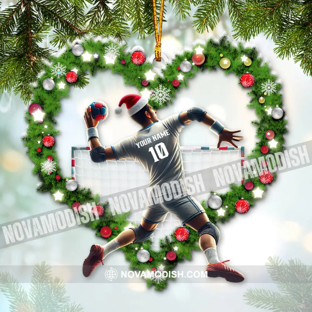 Custom Name And Number Handball Ornament Christmas Gift For Lover 3.54’’ / 1