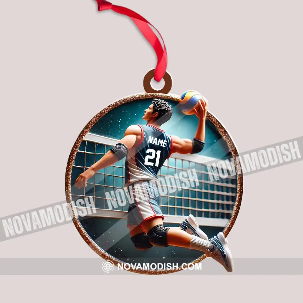 Custom Name And Number Handball Ornament Christmas Gift For Lover