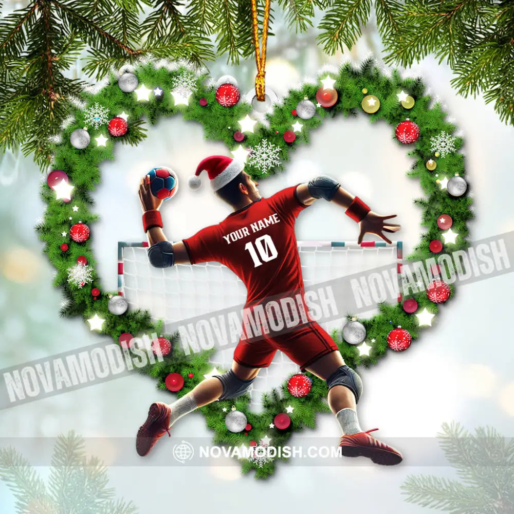 Custom Name And Number Handball Ornament Christmas Gift For Lover