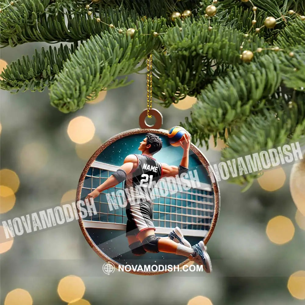 Custom Name And Number Handball Ornament Christmas Gift For Lover