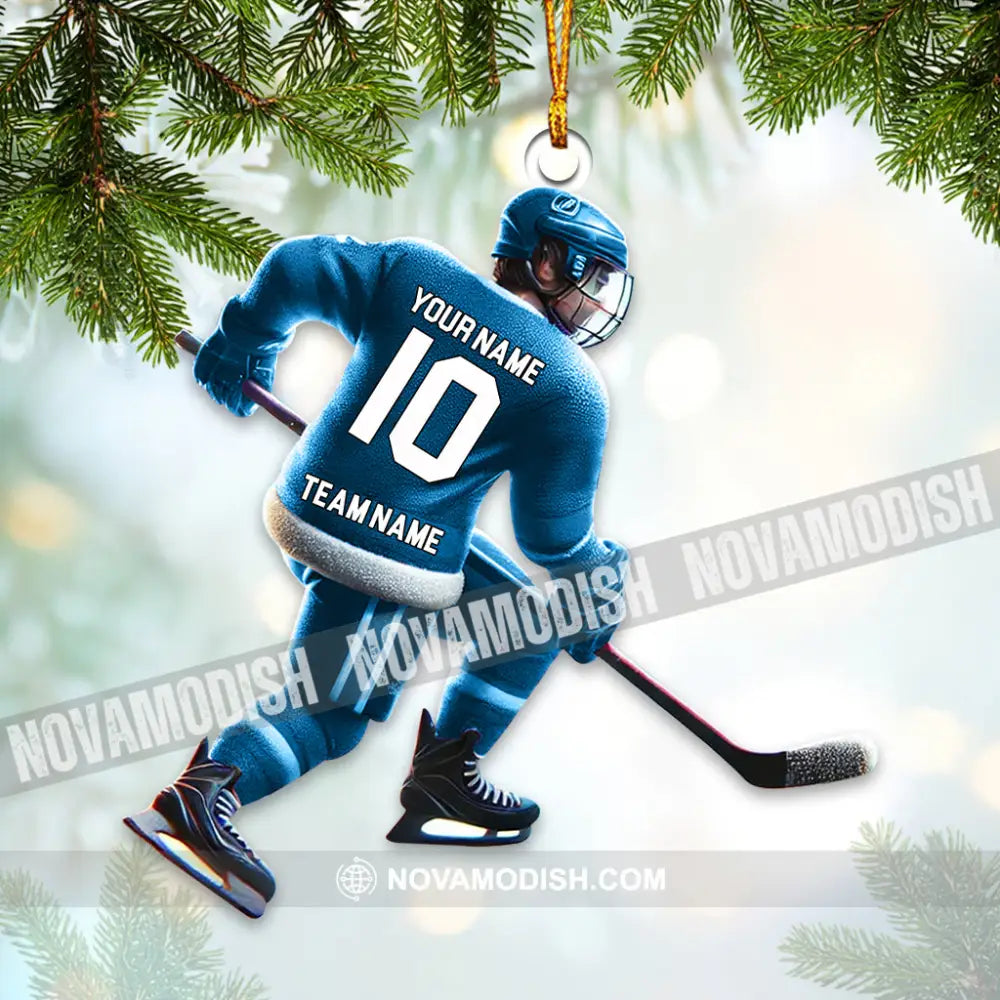 Custom Name And Number Ice Hockey Ornament Christmas Gift Decoration