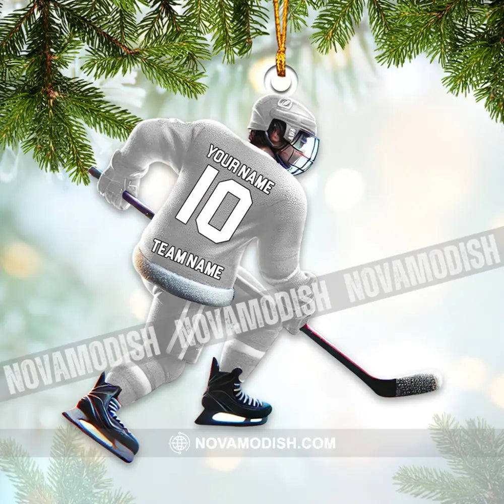 Custom Name And Number Ice Hockey Ornament Christmas Gift Decoration