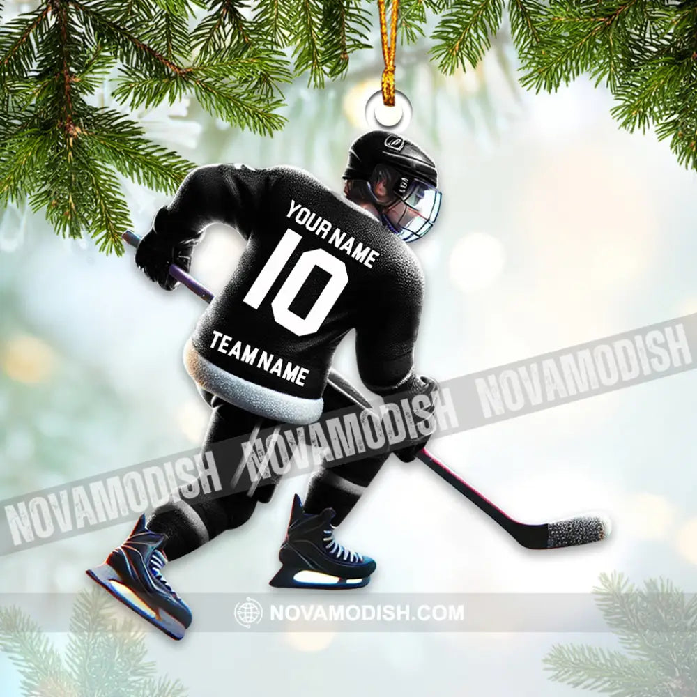 Custom Name And Number Ice Hockey Ornament Christmas Gift Decoration