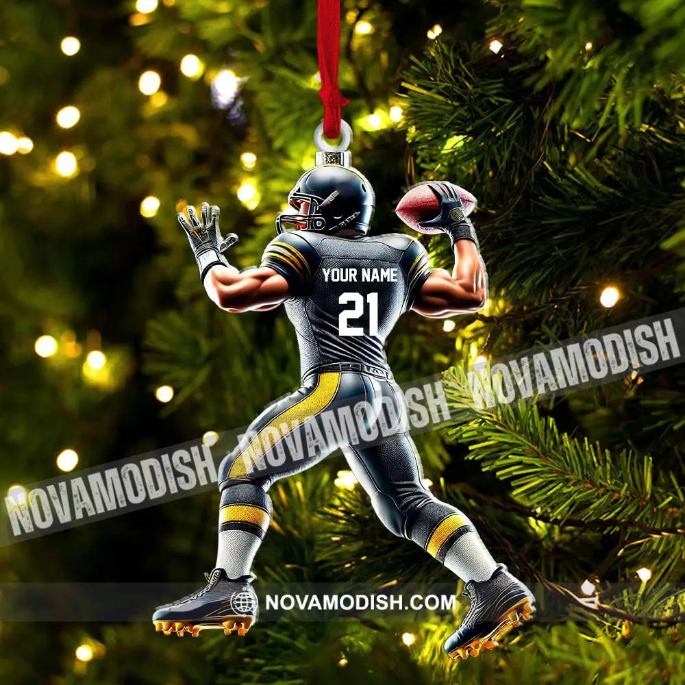 Custom Name And Number Rugby Football Ornament Christmas Gift For Lover