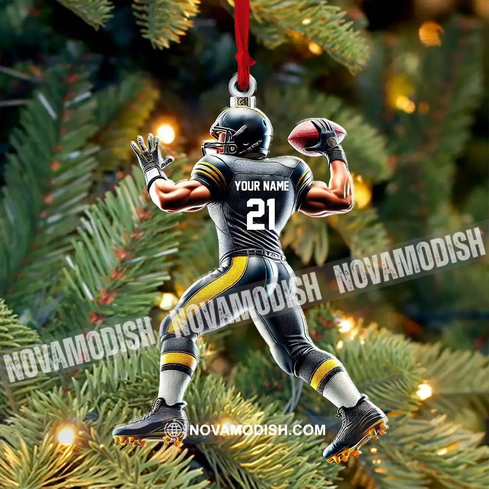 Custom Name And Number Rugby Football Ornament Christmas Gift For Lover