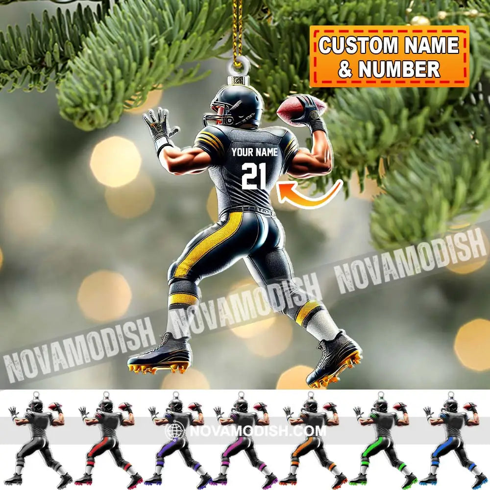 Custom Name And Number Rugby Football Ornament Christmas Gift For Lover