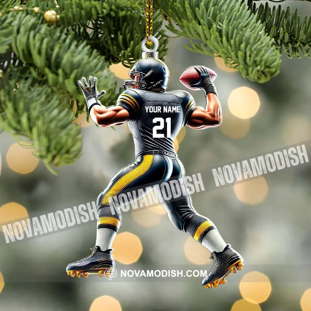 Custom Name And Number Rugby Football Ornament Christmas Gift For Lover