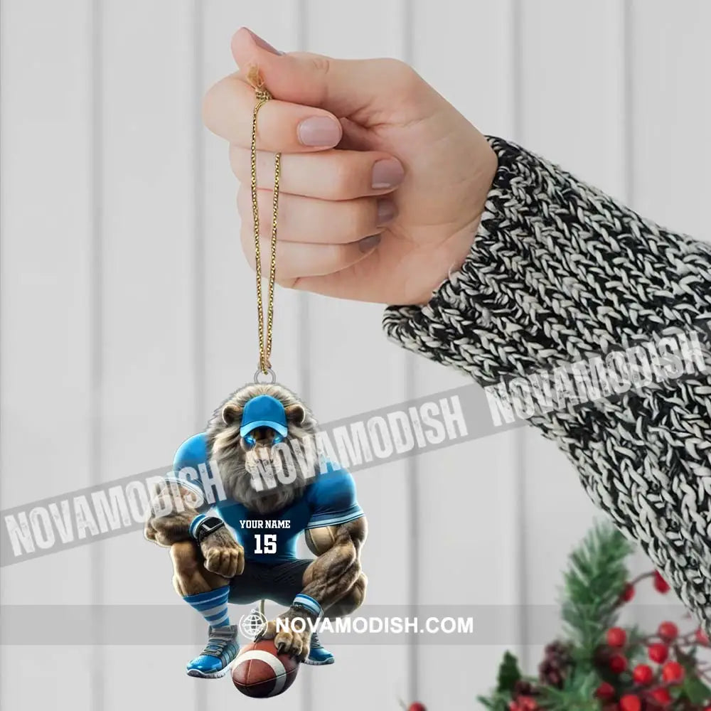 Custom Name And Number Rugby Football Ornament Lover Christmas Gift