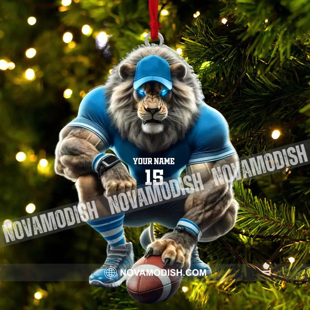 Custom Name And Number Rugby Football Ornament Lover Christmas Gift