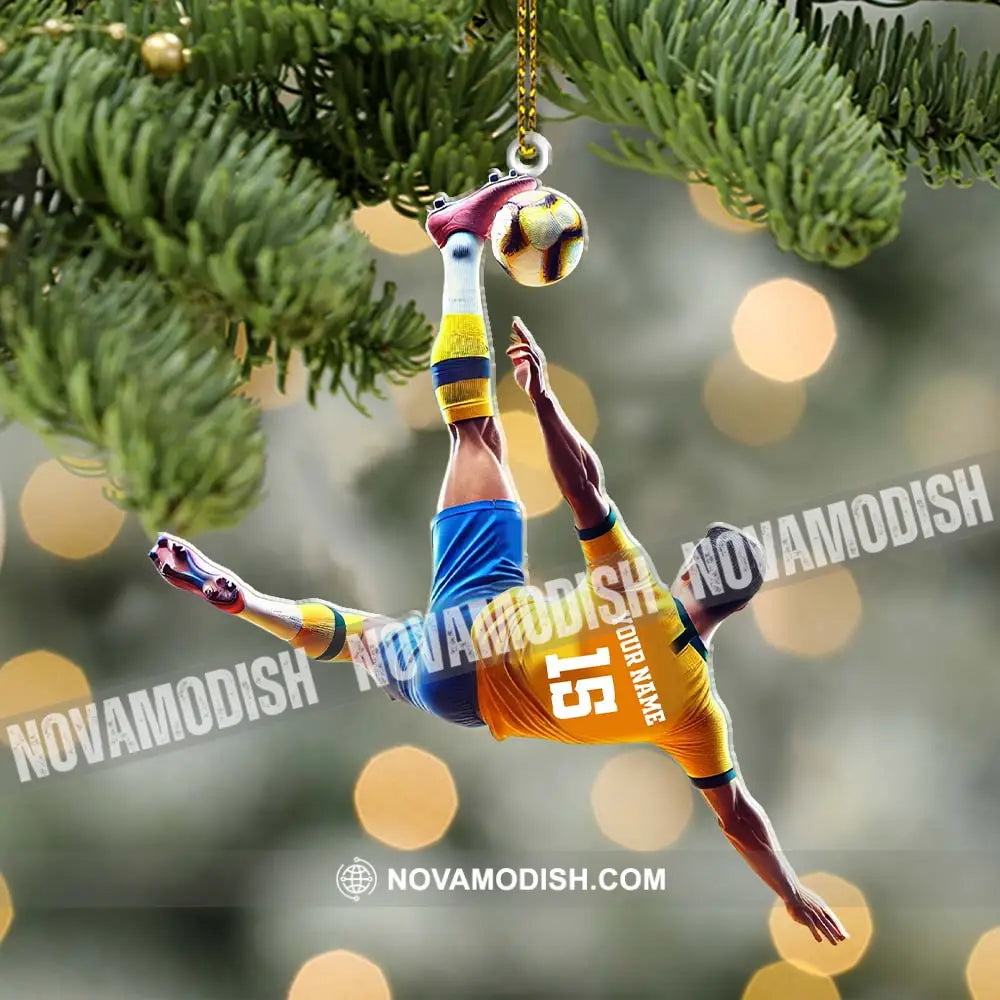 Custom Name And Number Soccer Ornament Christmas Gift