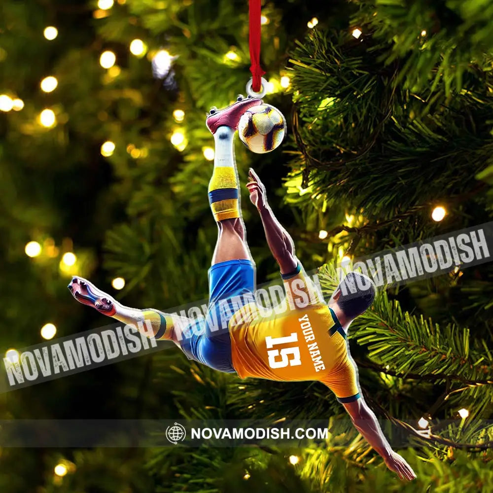 Custom Name And Number Soccer Ornament Christmas Gift