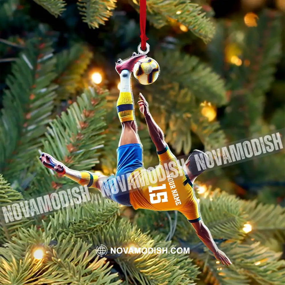 Custom Name And Number Soccer Ornament Christmas Gift