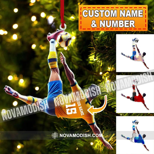 Custom Name And Number Soccer Ornament Christmas Gift