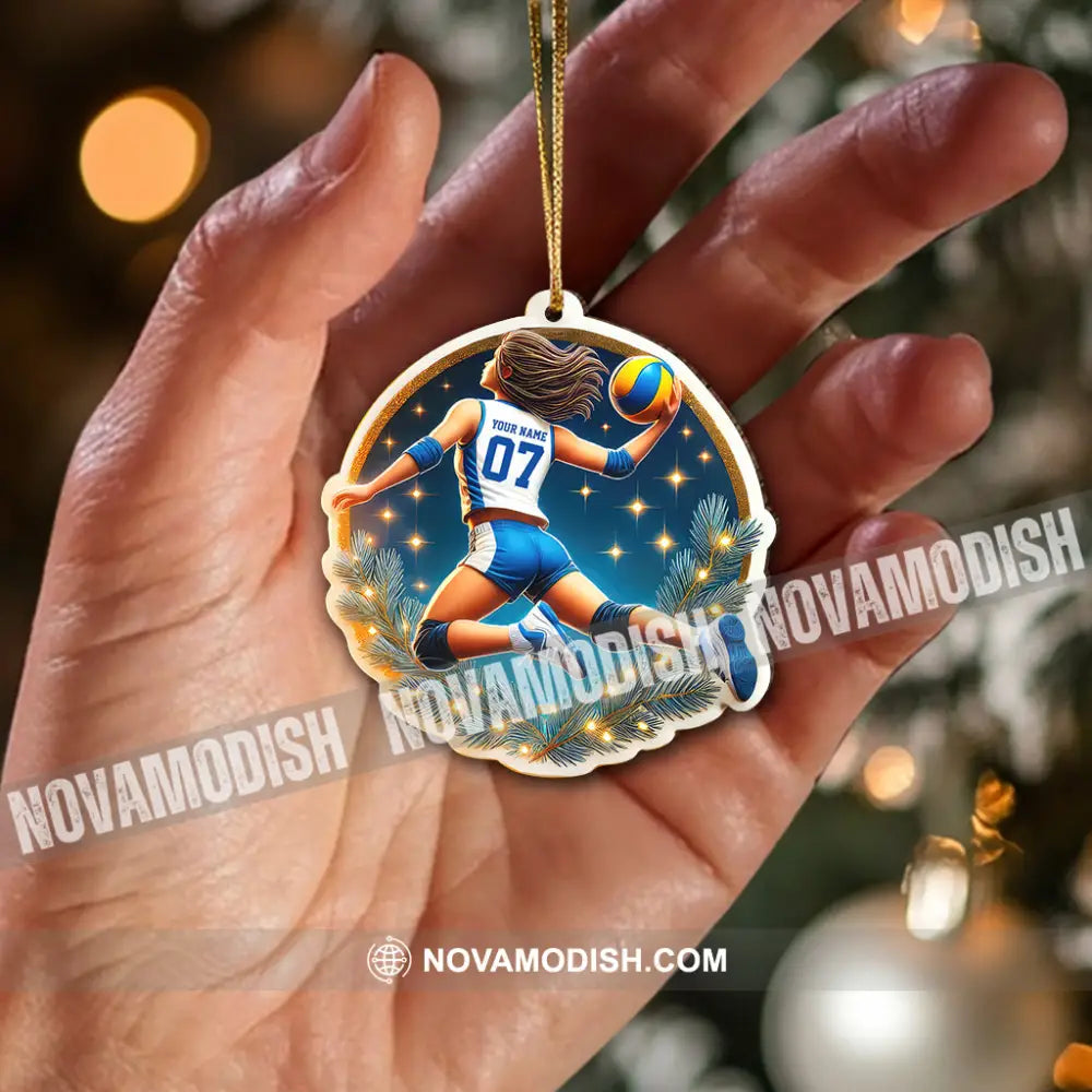 Custom Name And Number Volleyball Ornament Christmas Gift For Lover