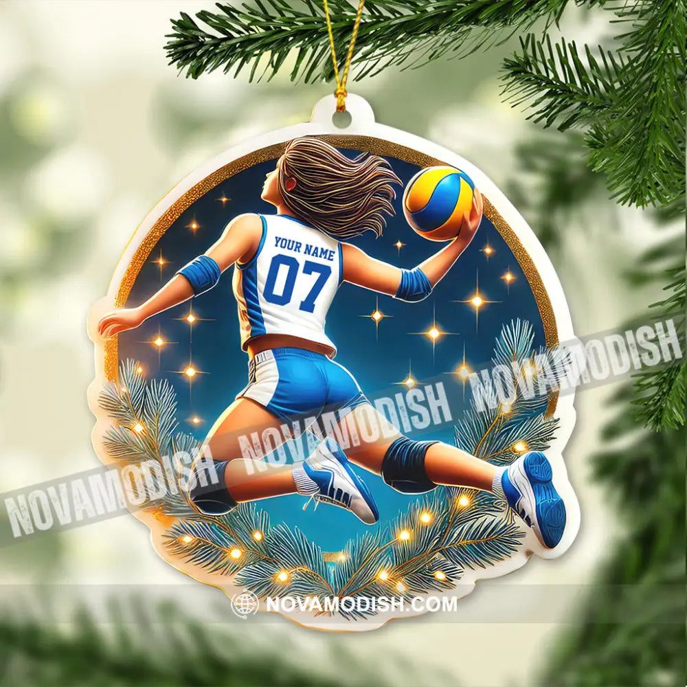 Custom Name And Number Volleyball Ornament Christmas Gift For Lover 3.54’’ / 1