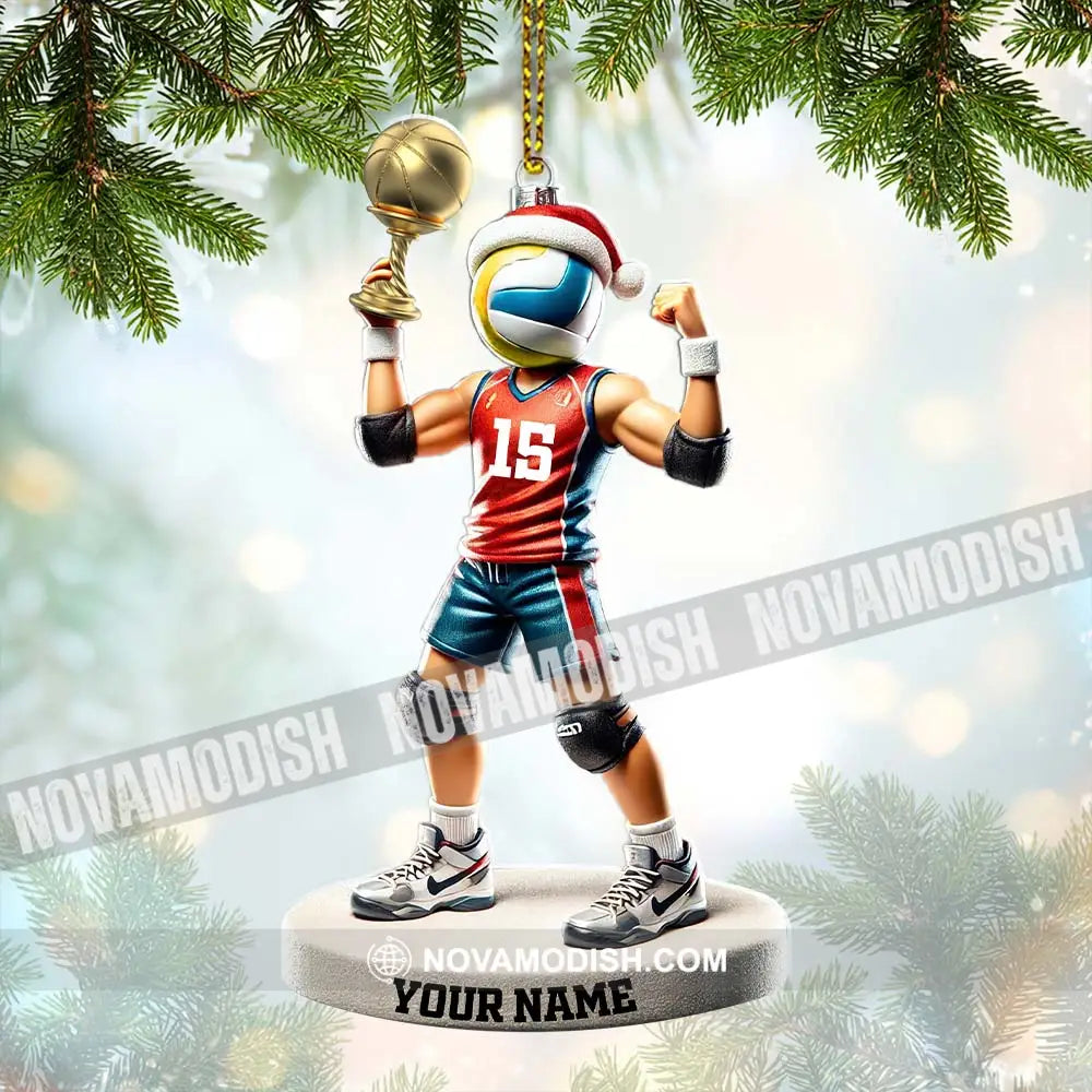 Custom Name And Number Volleyball Ornament Lover Christmas Gift 3.54’’ / 1