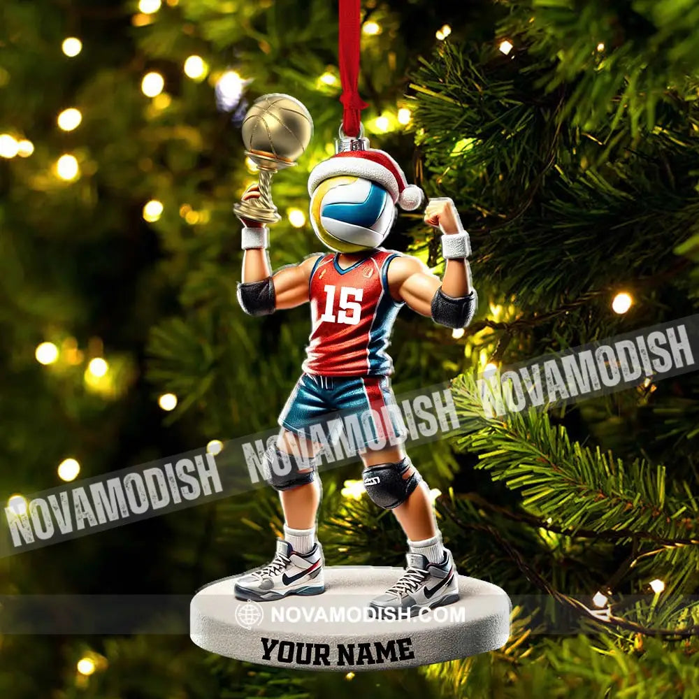 Custom Name And Number Volleyball Ornament Lover Christmas Gift