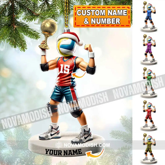 Custom Name And Number Volleyball Ornament Lover Christmas Gift