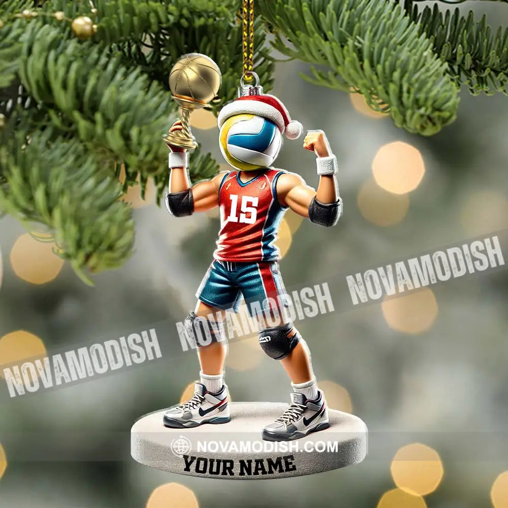 Custom Name And Number Volleyball Ornament Lover Christmas Gift