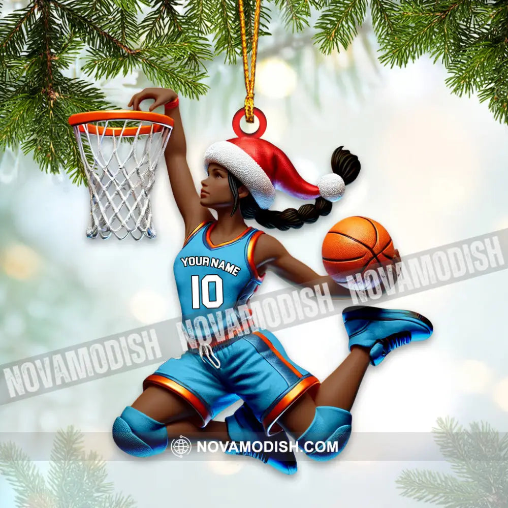 Custom Name And Number Woman Basketball Ornament Christmas Gift For Lover