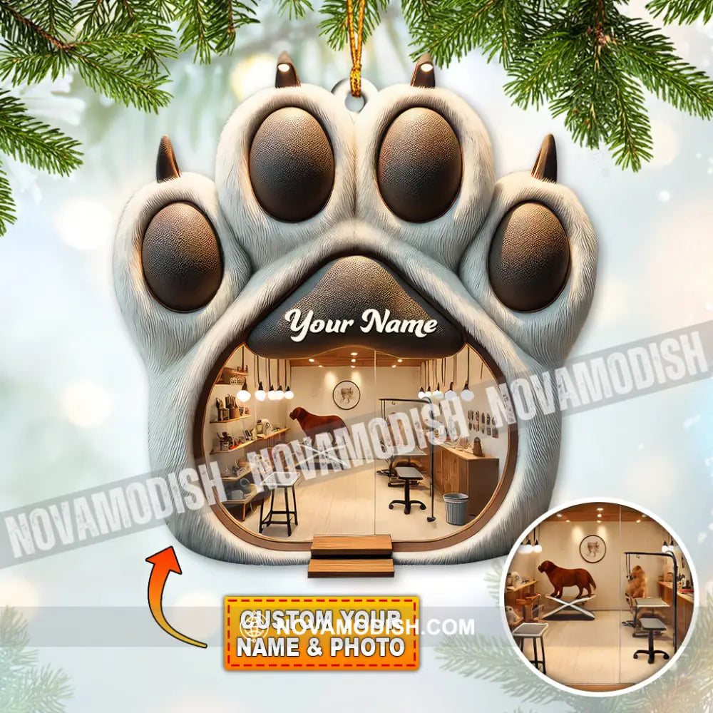 Custom Name And Photo Groomer Ornament Home Decor Christmas Gift