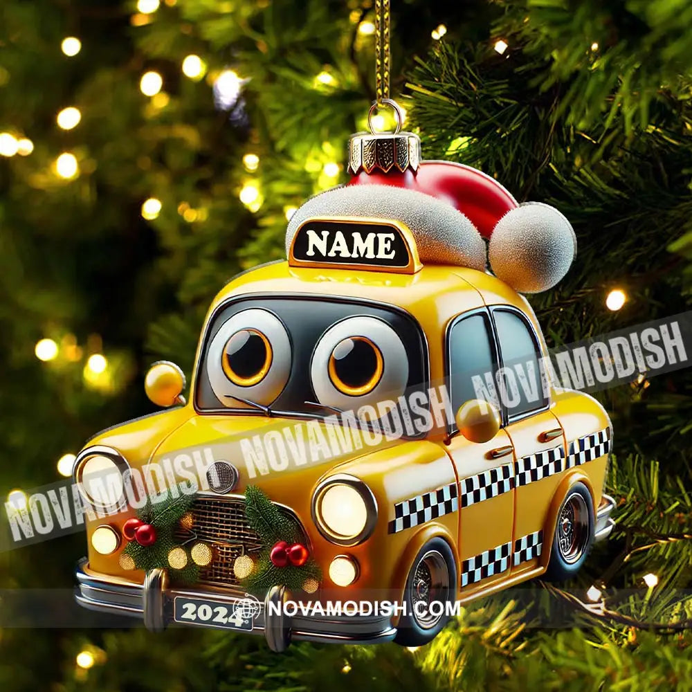 Custom Name And Year Christmas Car Ornament Gift