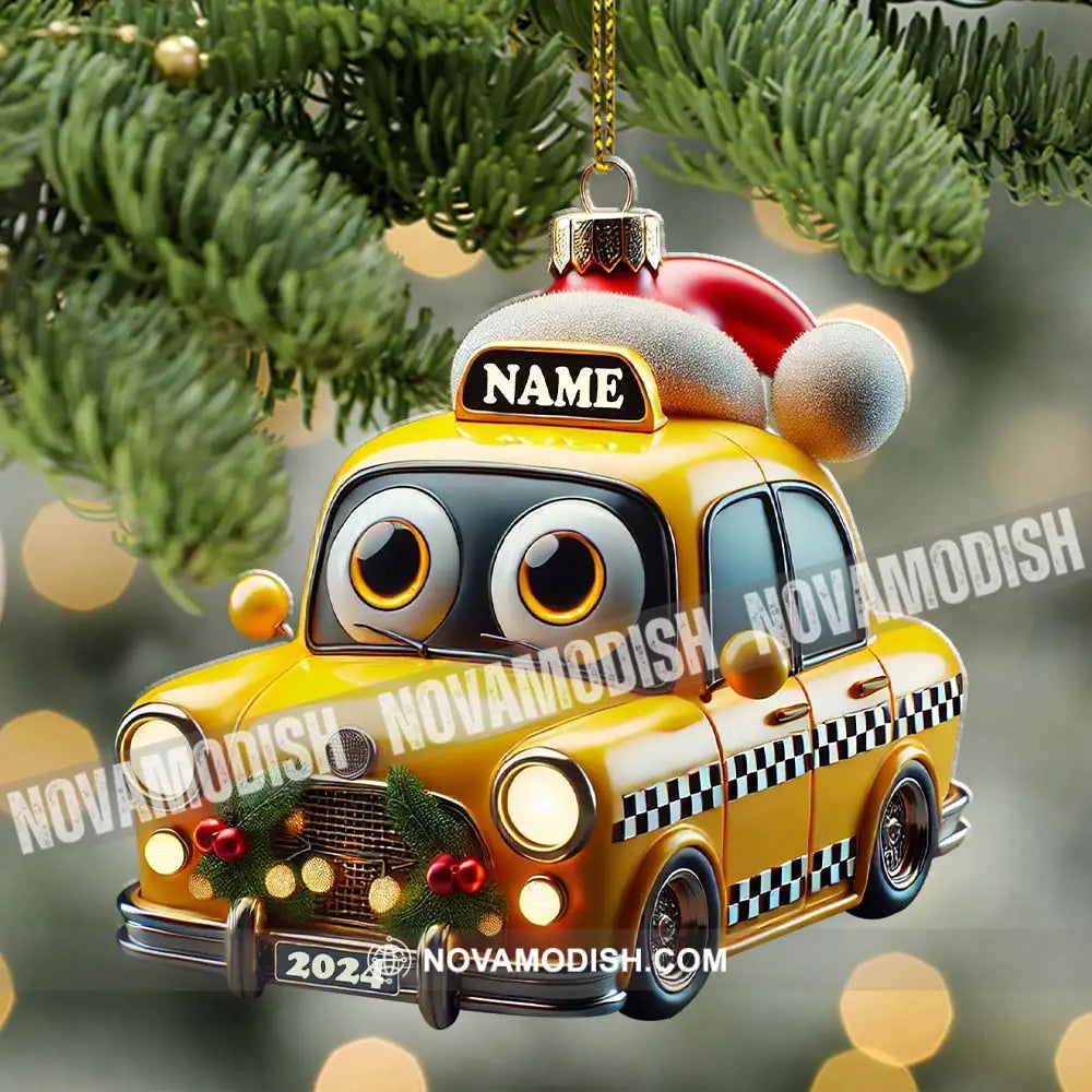 Custom Name And Year Christmas Car Ornament Gift