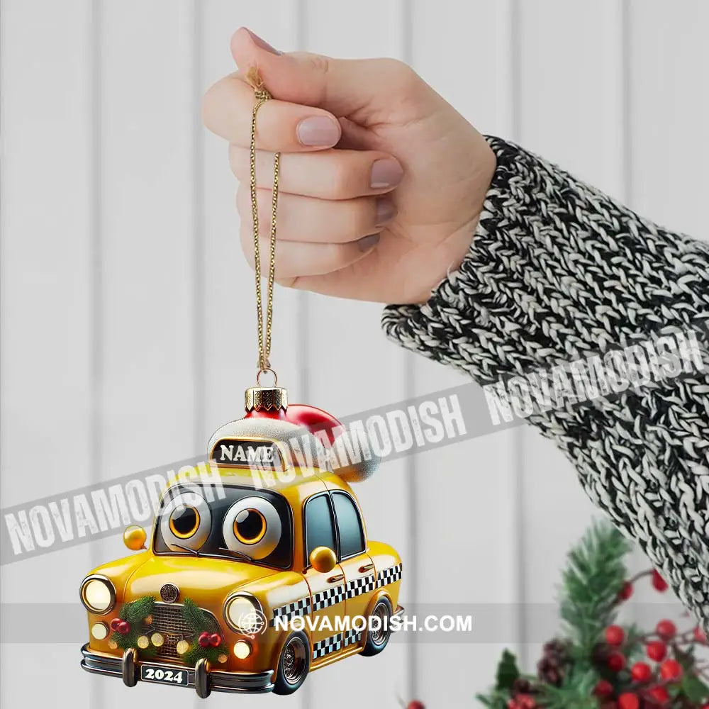 Custom Name And Year Christmas Car Ornament Gift