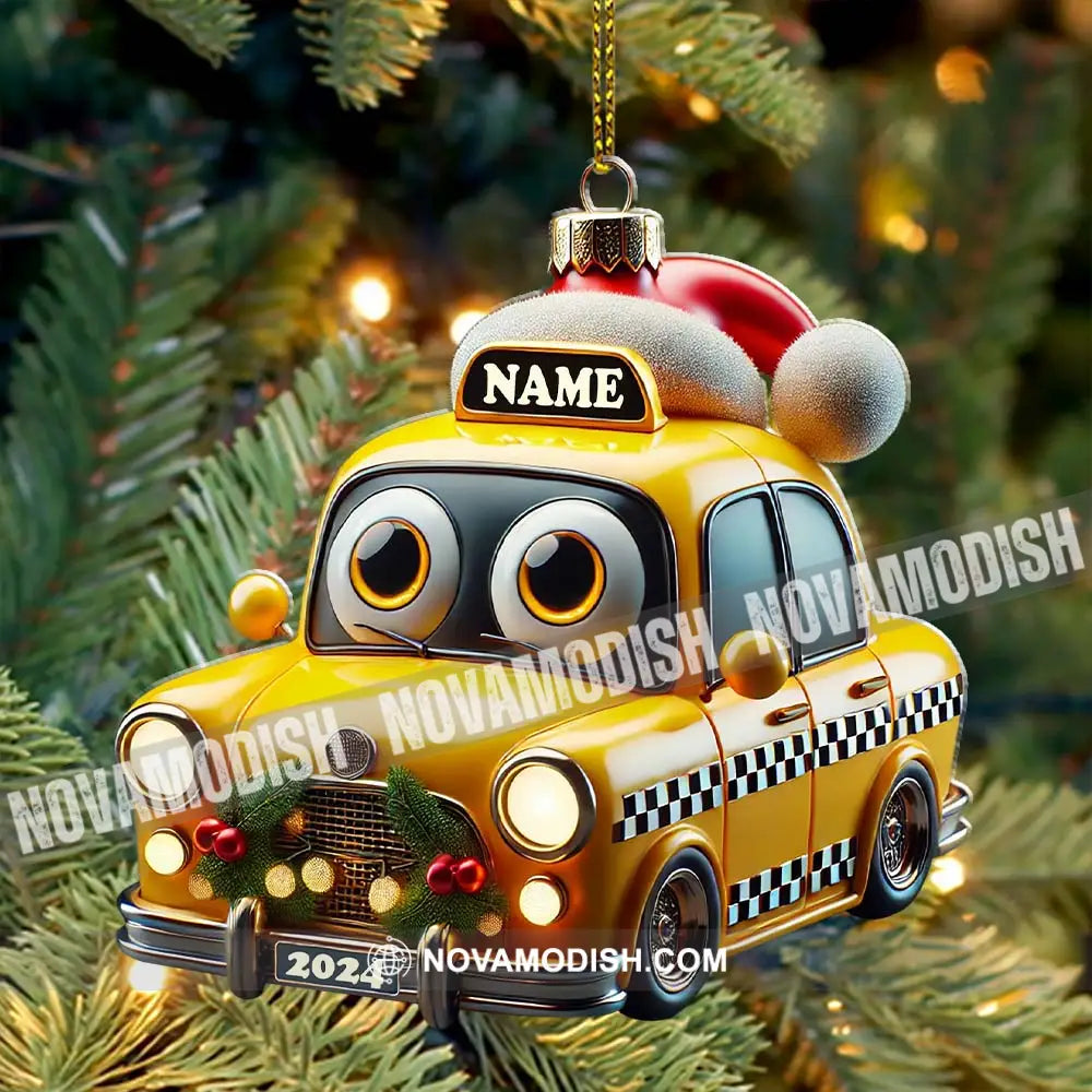 Custom Name And Year Christmas Car Ornament Gift