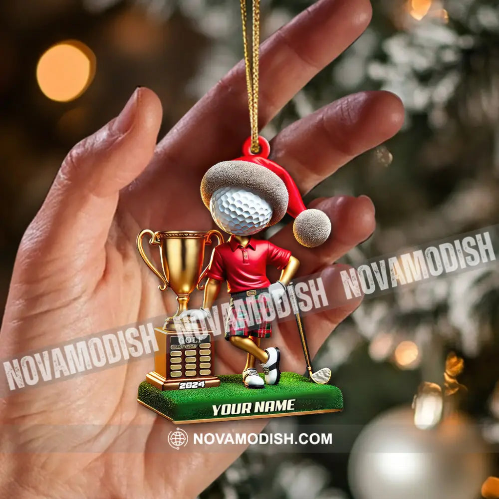 Custom Name And Year Golf Champion Ornament Lover Christmas Gift