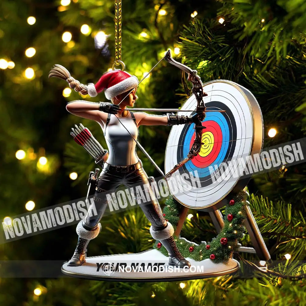 Custom Name Archery Christmas Ornament Gift