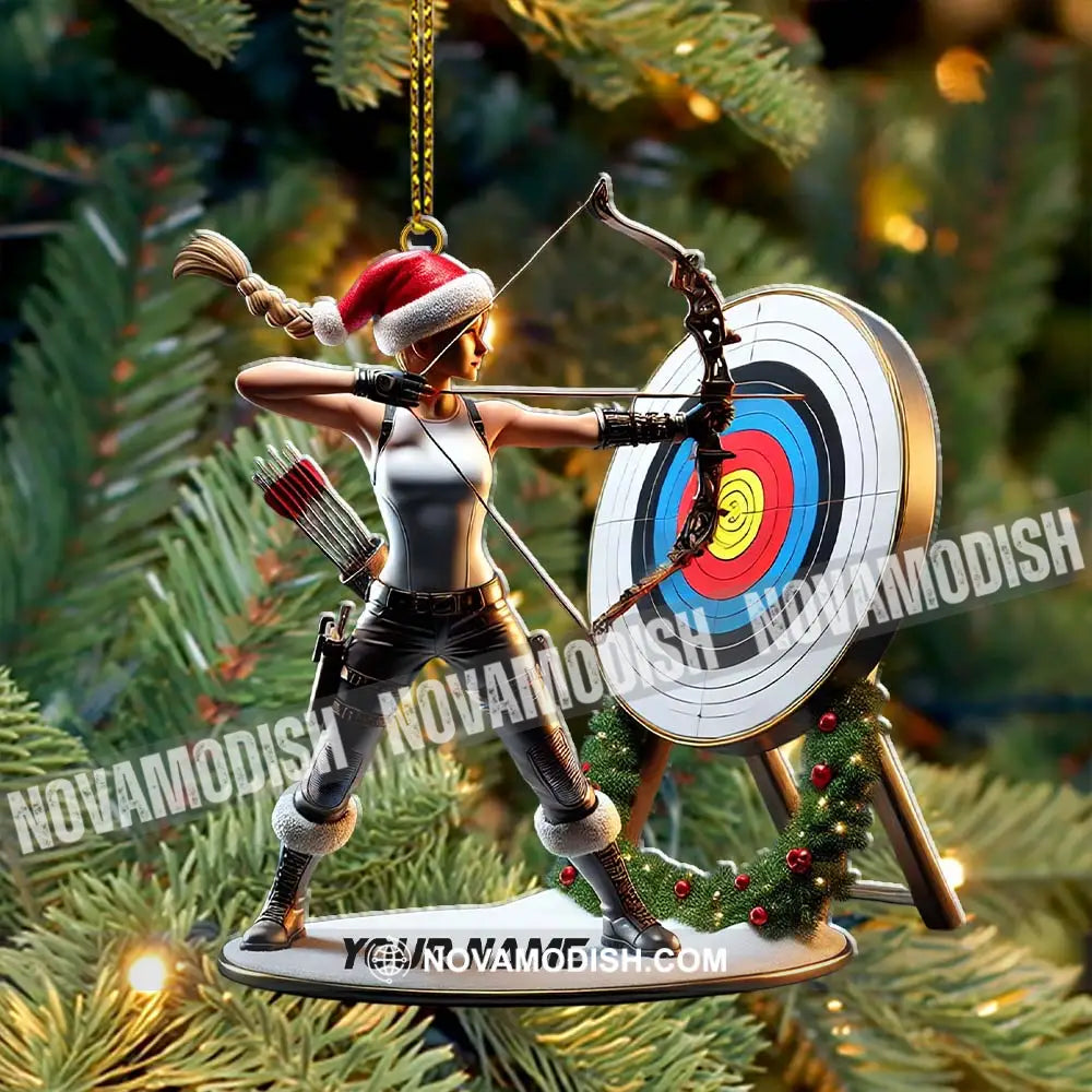 Custom Name Archery Christmas Ornament Gift