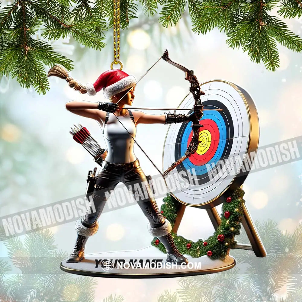 Custom Name Archery Christmas Ornament Gift 3.54’’ / 1