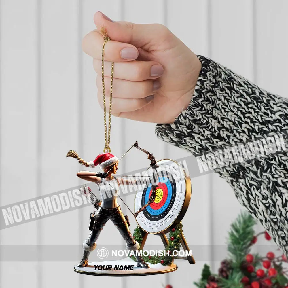 Custom Name Archery Christmas Ornament Gift