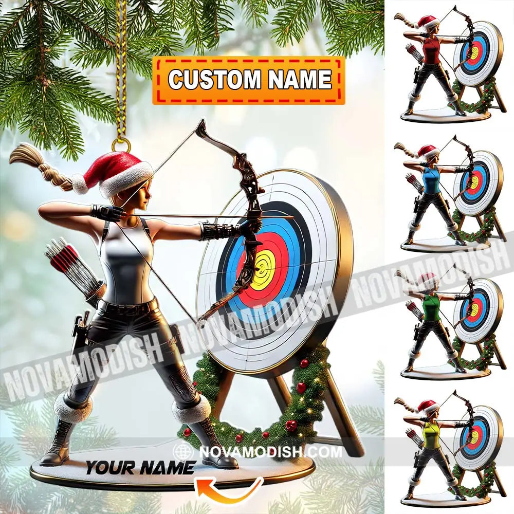 Custom Name Archery Christmas Ornament Gift