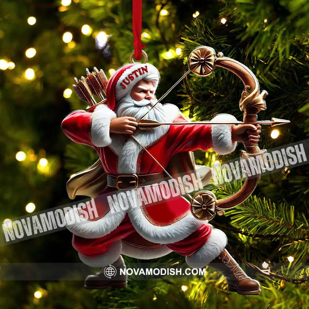 Custom Name Archery Santa Ornament Christmas Gift