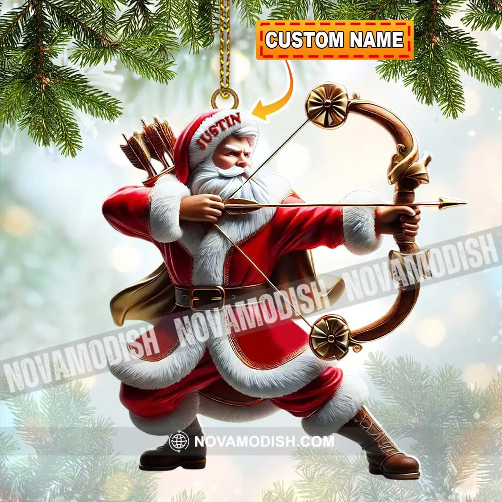 Custom Name Archery Santa Ornament Christmas Gift