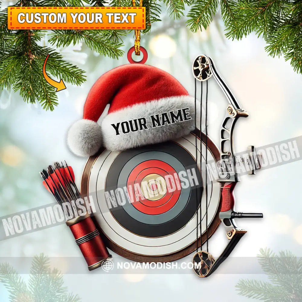 Custom Name Archery Santa Ornament Christmas Gift