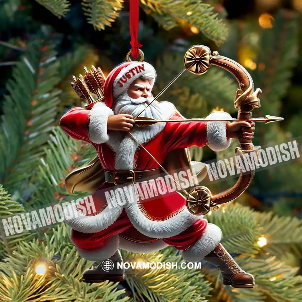 Custom Name Archery Santa Ornament Christmas Gift