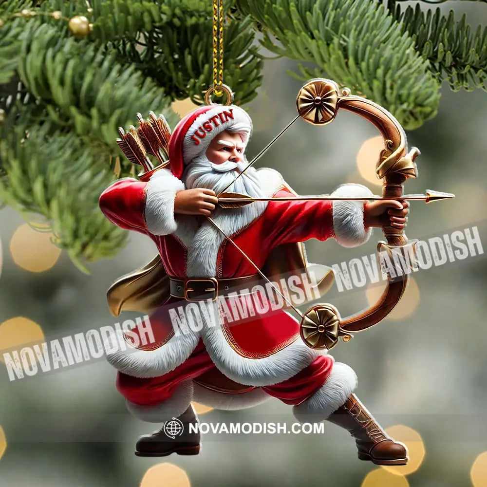 Custom Name Archery Santa Ornament Christmas Gift