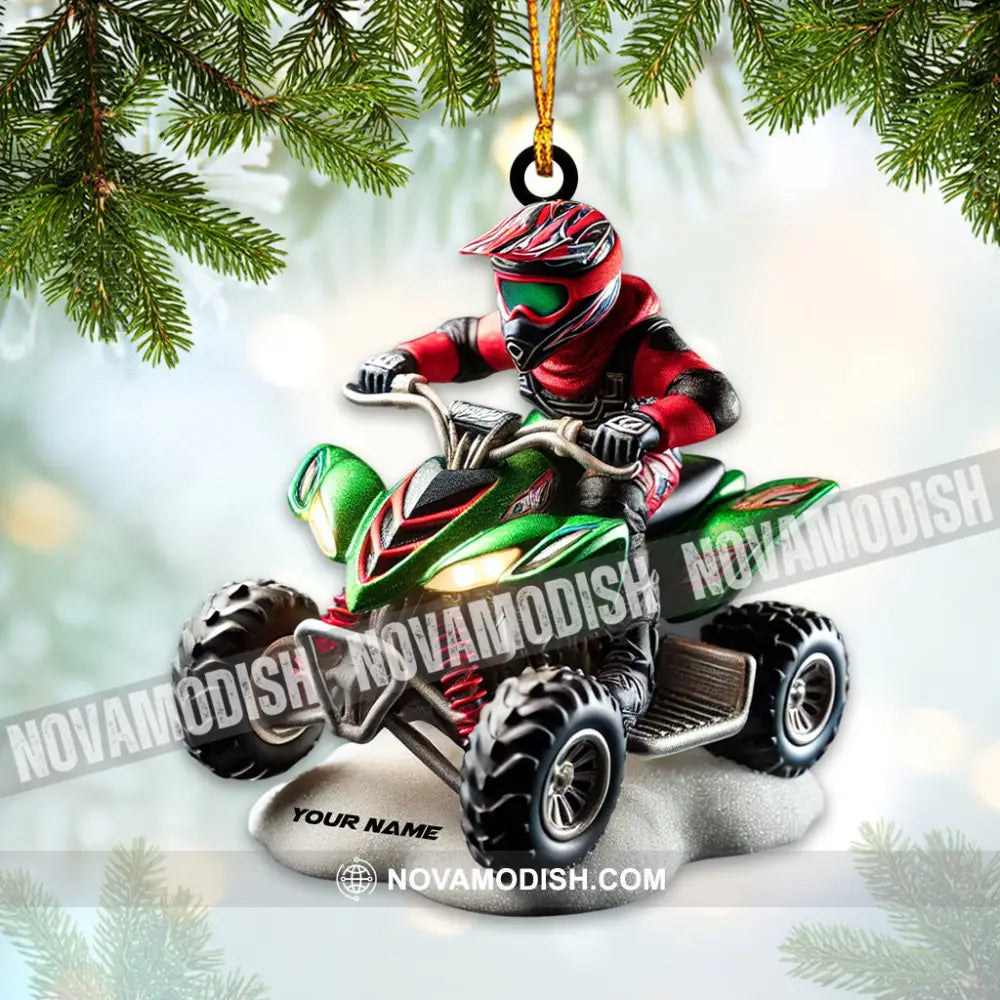 Custom Name Atv Motorbike Ornament Christmas Gift Decoration 3.54’’ / 1