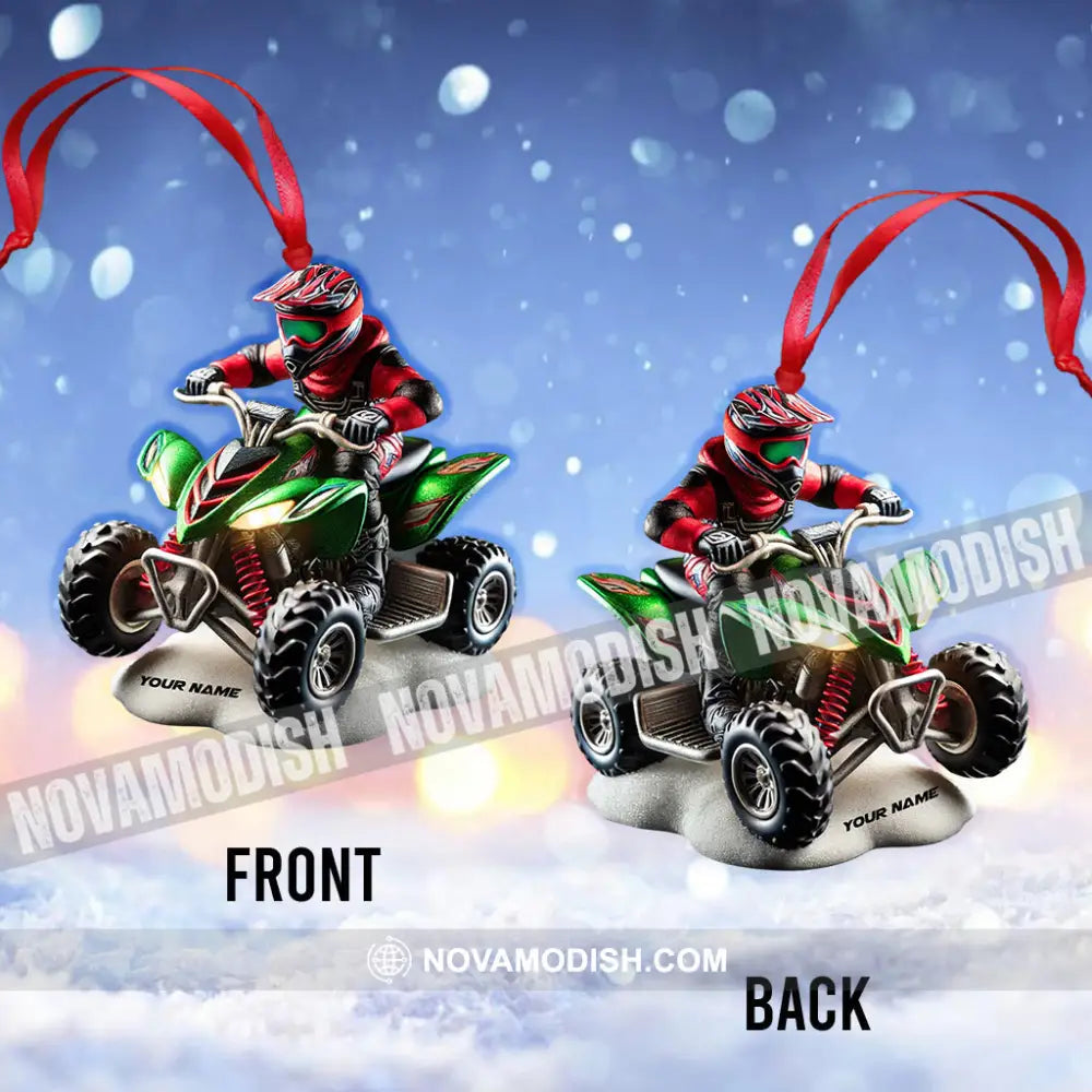 Custom Name Atv Motorbike Ornament Christmas Gift Decoration