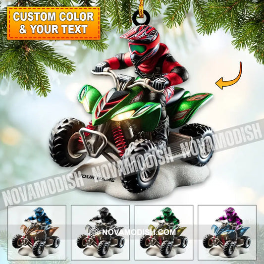 Custom Name Atv Motorbike Ornament Christmas Gift Decoration